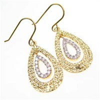 Silver Earring w/ White CZ (Gold Plated)