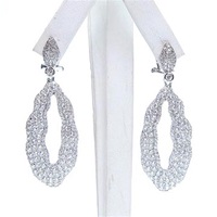 Silver Earrings with White CZ