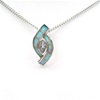 Silver Pendant with Inlay Created Opal and Blue Topaz