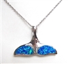 Silver Pendant with Created Opal